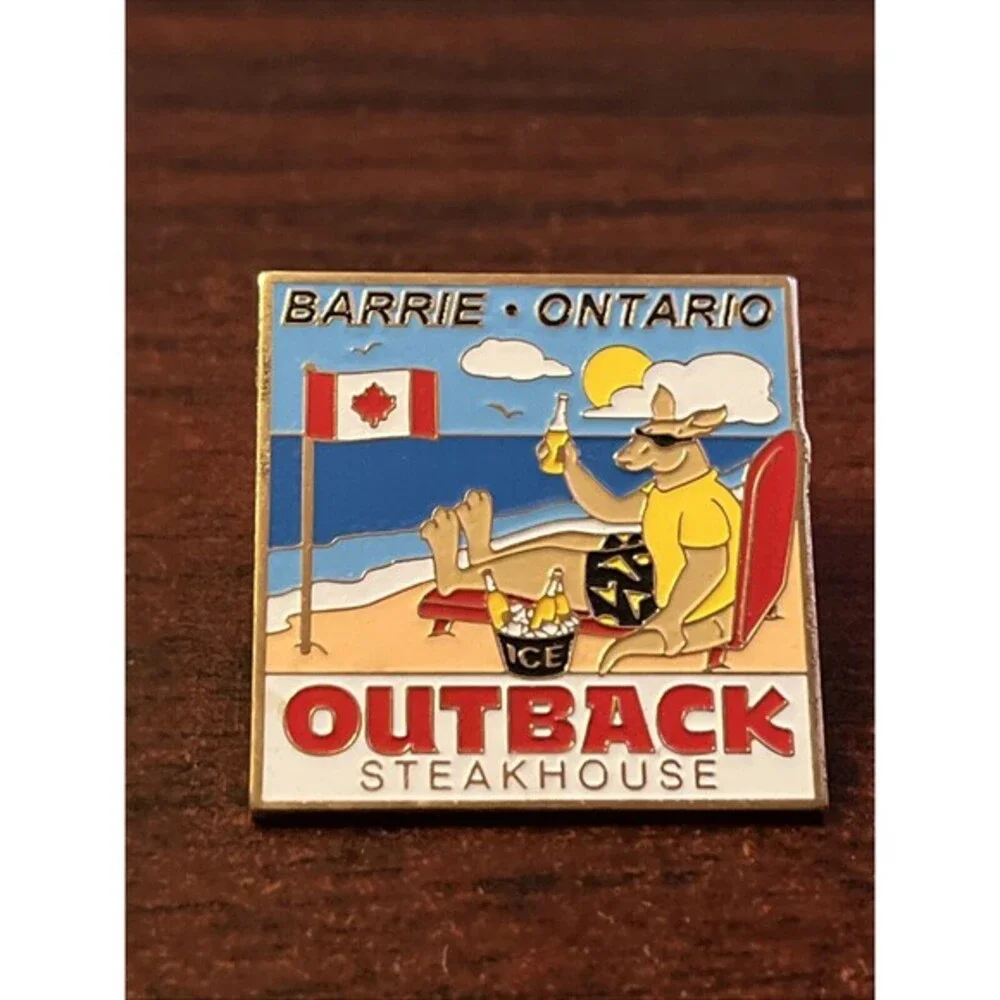 Outback Steakhouse Barrie Ontario Canada Kangaroo‎ Beach Lapel Hat Pin